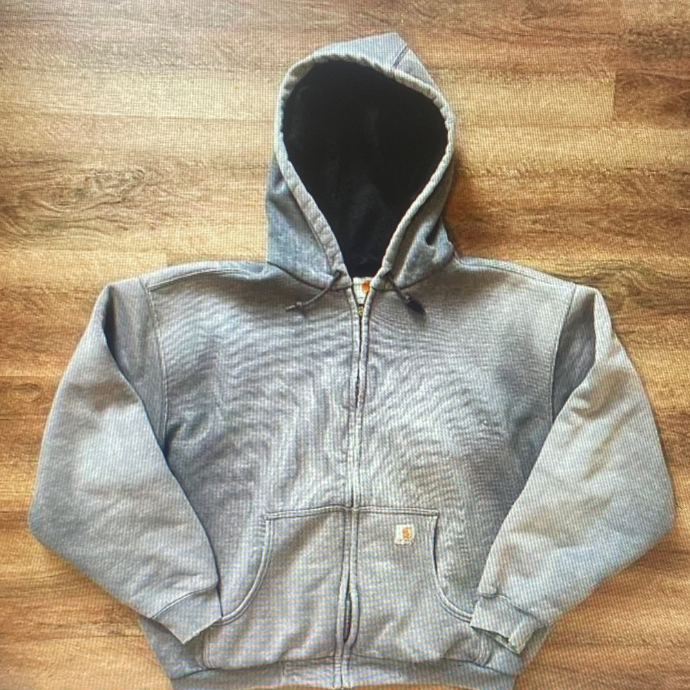 Carhartt Heather Gray Zip-Up Hoodie